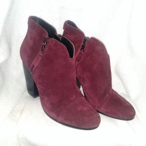 Rag & Bone suede burgundy ankle boots